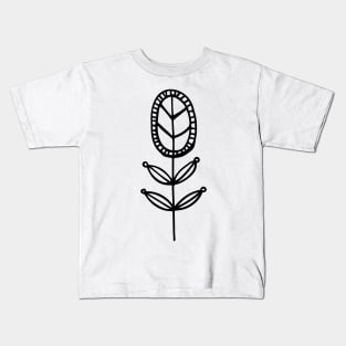 doodle flower in white Kids T-Shirt